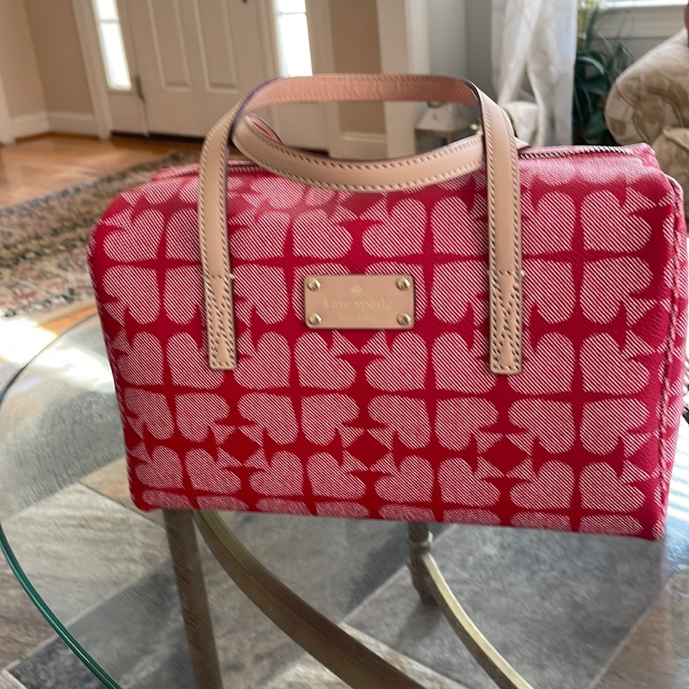 Kate Spade Red Pink Ace of Spades Satchel